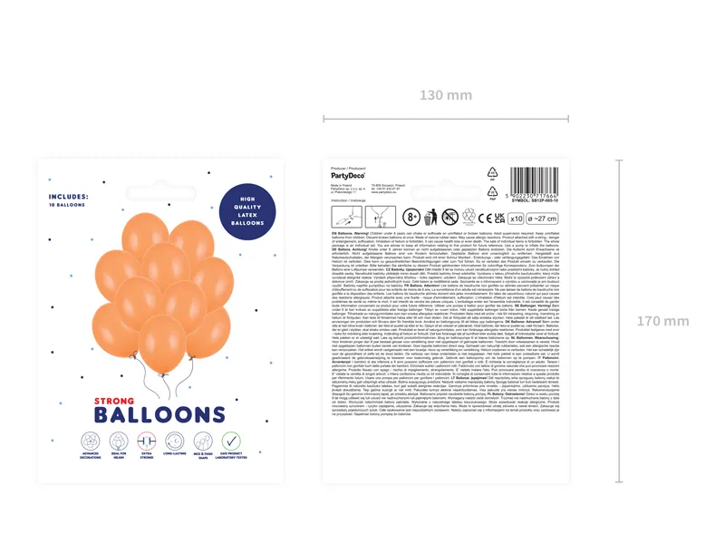 BALOANE Strong Balloons 27cm, Pastel Mandarin Orange 10/set SB12P-005-10 [1]