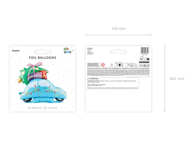 BALON FOLIE ALUMINIU Christmas Car, 102x100cm, mix FB157 [2]