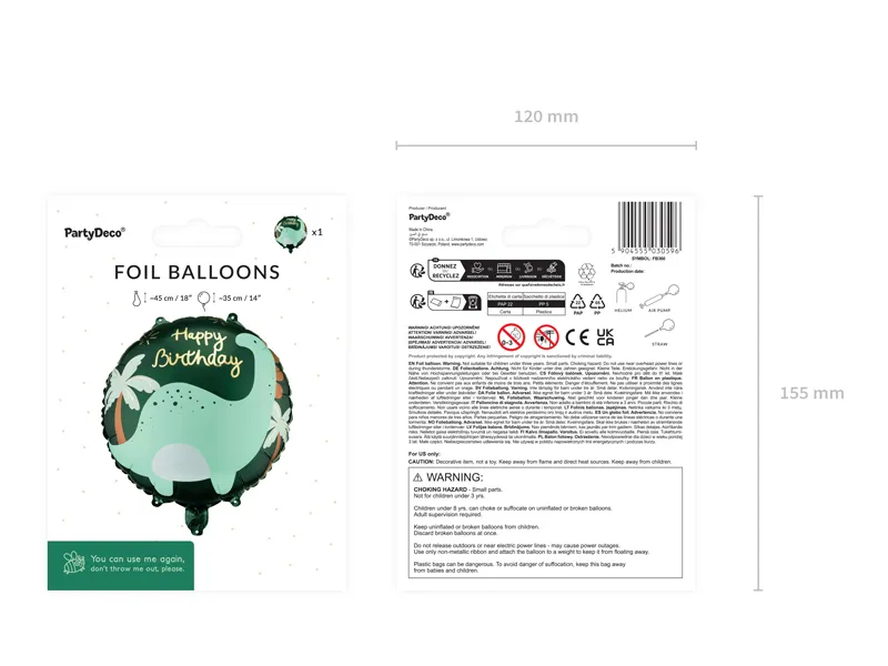 BALON FOLIE ALUMINIU Disc Brontosaurus, 35x35cm, mix FB360 [3]