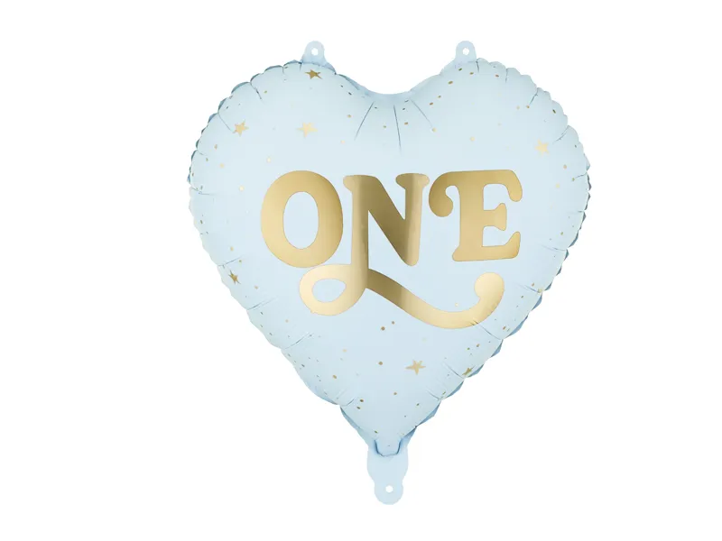Ziua indragostitilor & Dragobete - BALON FOLIE ALUMINIU Heart "One", 45cm, light blue FB390-001J