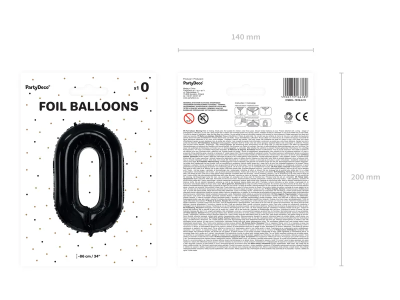 BALON FOLIE ALUMINIU Number "0", 86cm, black FB1M-0-010 [3]