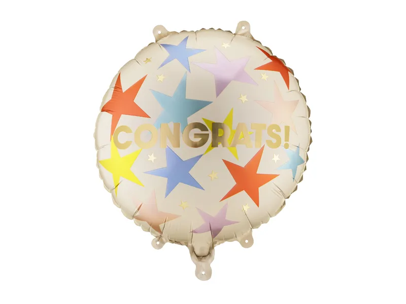 Baloane Folie Aluminiu - BALON FOLIE ALUMINIU Round "Congrats", 35x35cm, mix FB339