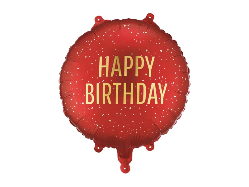 Happy birday "elegant" - BALON FOLIE ALUMINIU Round Happy Birthday, 35x35cm, dark red FB353-007C