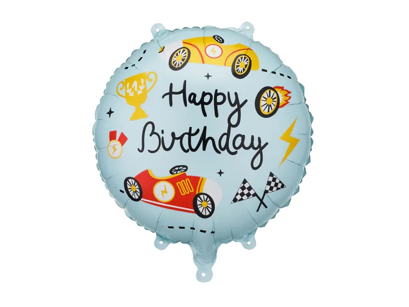 Cars/ Transportation - BALON FOLIE ALUMINIU Round Happy Birthday, 35x35cm, mix FB342