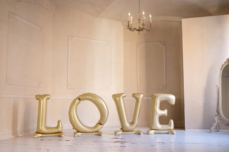 PD BALON FOLIE ALUMINIU Standing foil balloon ''LOVE", 350x114cm, gold FB271S-019 [1]