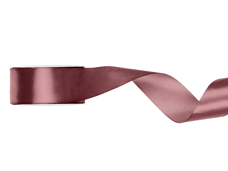Banda satin - BANDA SATIN, Satin Ribbon, dark dusty rose, 25mm/25m TS25-081BRC