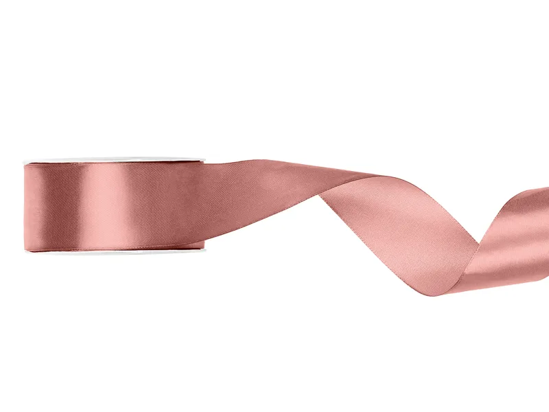 AMBALAJE SI SACOSE CADOURI - BANDA SATIN, Satin Ribbon, dusty rose, 25mm/25m TS25-081BR