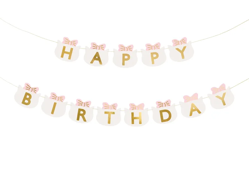 ARTICOLE PARTY - BANNER Happy Birthday Cats, 2.8cm, mix GRL113