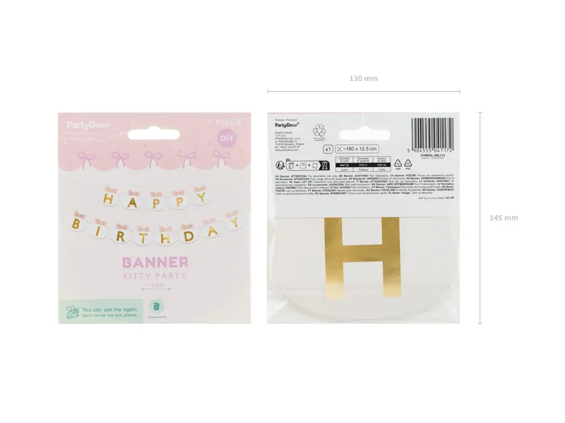 BANNER Happy Birthday Cats, 2.8cm, mix GRL113 [2]