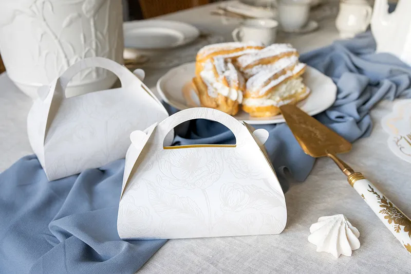 PD CUTIE, Cake boxes, Pearl branches, 16x15x8cm. white 10/SET PUDCS22-008 [1]