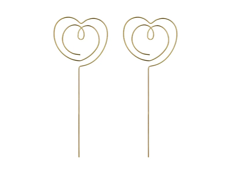 Decoratiuni/ Lumanari Tort/ Briose - PD DECORATIUNI PENTRU TORT Heart Toppers, gold, 12x4.5cm 2/set KPT72-019