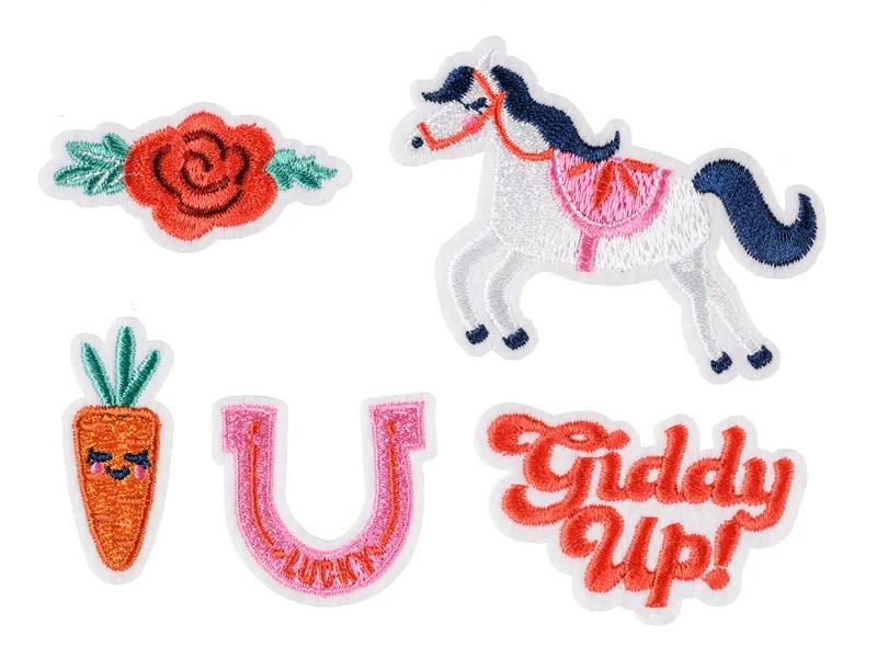 Etichete textile - STICKERE TERMOADEZIVE Giddy up, mix, 2-7x3.5-7cm 5/set NAP10