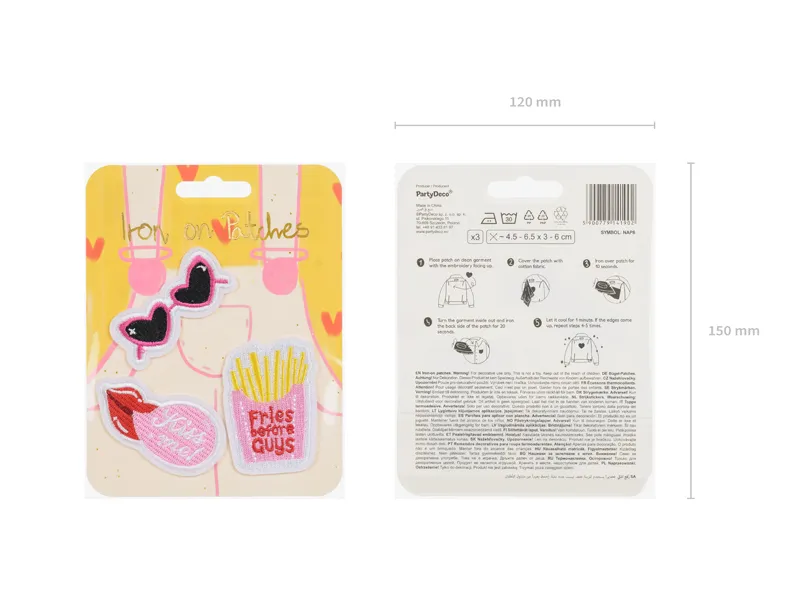 STICKERE TERMOADEZIVE Kiss me, mix, 4.5-6.5x3-6cm 3/set NAP8 [6]