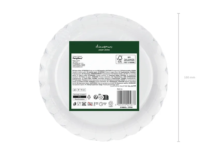 FARFURII CARTON DINOSAURS 18x18cm, mix 6/SET TPP85 [5]