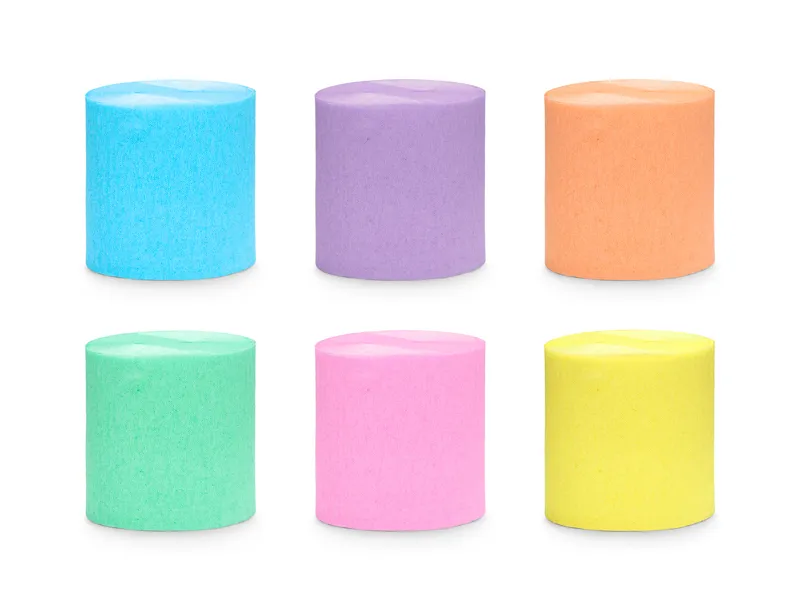 RECHIZITE SCOLARE - PD HARTIE CREPONATA PASTEL RAINBOW MIX, 5CM/10M, 6/SET KRES6