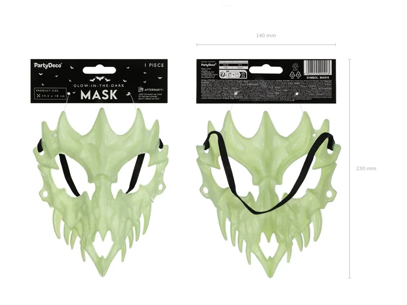 MASCA, Skull mask, Glow in the dark, 14.5 x 18cm, mix MAS18 [4]