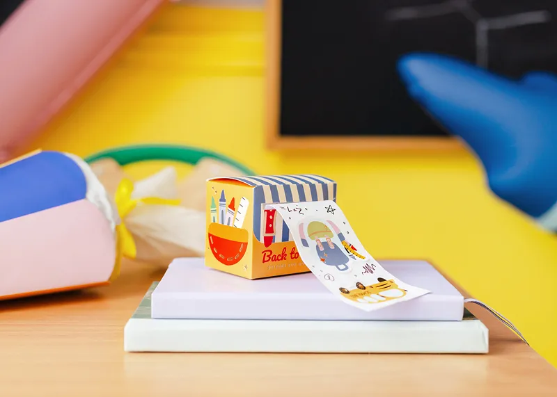 MINI ROLA STICKERE 5.8x7.8CM, 19 BUC, SCHOOL, MIX, NR3 [4]