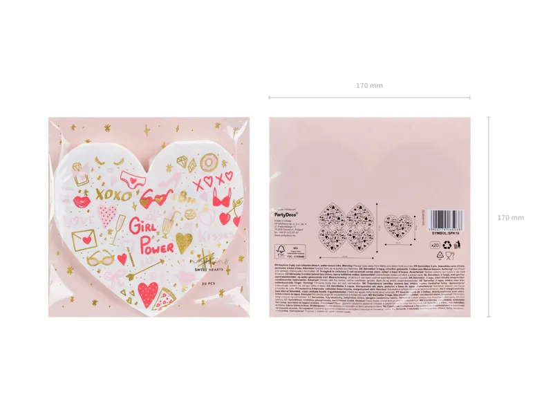 SERVETELE HARTIE 16x15CM, HEART, MIX, 20/SET SPK16 [2]
