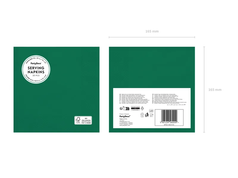SERVETELE HARTIE 33*33CM VERDE INCHIS 20/SET SP33-109-012C [2]
