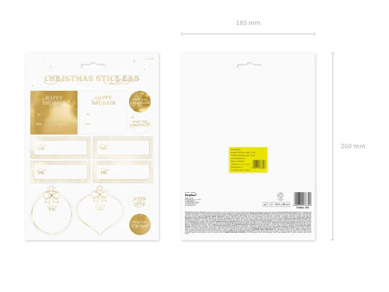 STICKER DECOR Christmas, Gold, mix NP3 [2]