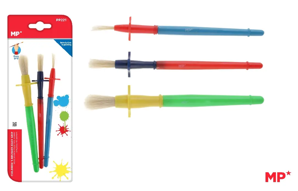 Pensule scolare set - PENSULE SCOLARE IPB PENTRU INCEPATORI 3/SET CU GRIP PP221