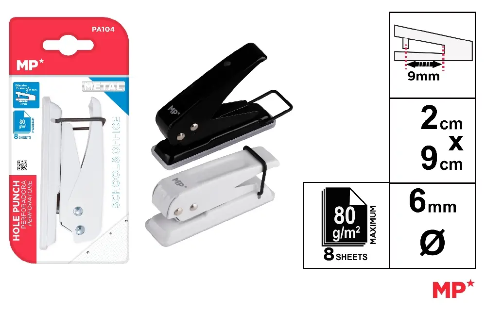 ARTICOLE DE BIROU - PERFORATOR IPB 1 PERFORATIE 6 MM, 8 COLI PA104