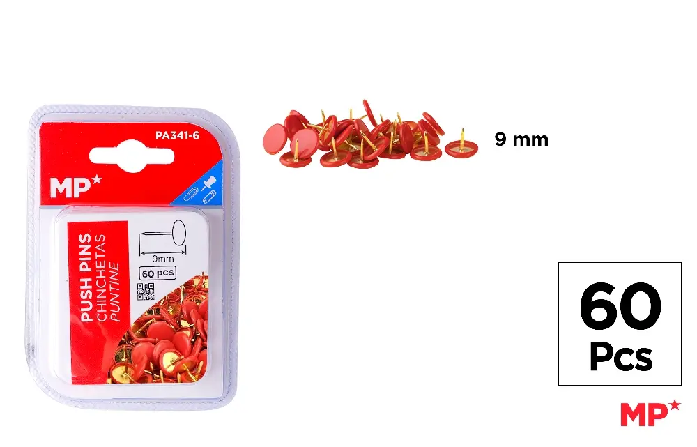 Pioneze - PIONEZE IPB ROSII 9MM 60/SET PA341-6