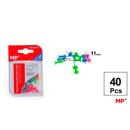 ARTICOLE DE BIROU - Pioneze Colorate Panou Plută 11mm, 40 buc/set