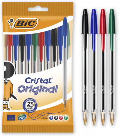 Pixuri unica folosinta - PIX BIC CRISTAL 1.0MM 10/SET 4 CULORI 216830865
