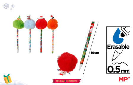 Articole de Papetarie Craciun - PIX CU RADIERA IPB 0.5MM POMPOM MOTIV CRACIUN CH57031