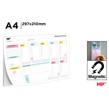AGENDE, CALENDARE, PLANNERE - Planner Săptămânal Magnetic A4 PN123-12, 54 File