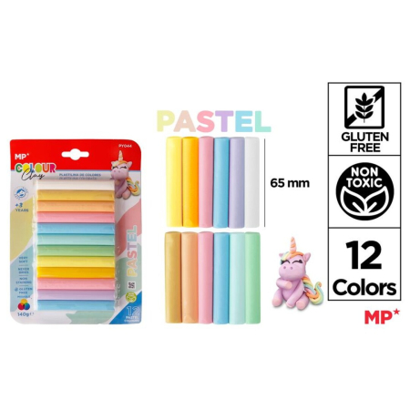 Plastilina seturi copii - Plastilină Soft MP* 12 Culori Pastel 140g PY044