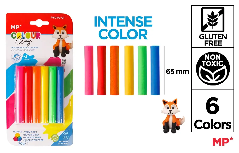 Plastilina/ Plansete plastilina - PLASTILINA SOFT IPB 70GR 6/SET CULORI INTENSE PY040-01