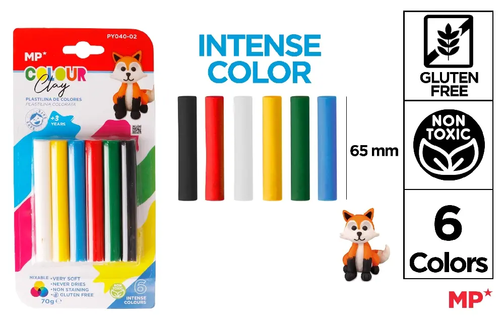 Plastilina/ Plansete plastilina - PLASTILINA SOFT IPB 70GR 6/SET CULORI INTENSE PY040-02