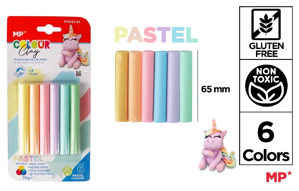Plastilina/ Plansete plastilina - PLASTILINA SOFT IPB 70GR 6/SET CULORI PASTEL PY041-01