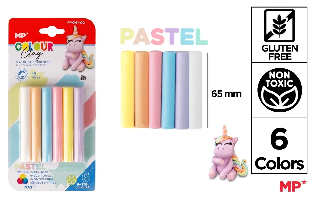 Plastilina/ Plansete plastilina - PLASTILINA SOFT IPB 70GR 6/SET CULORI PASTEL PY041-02