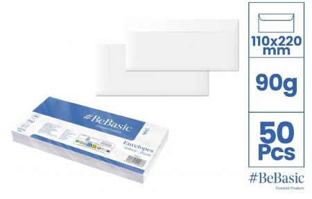 HARTIE PRODUSE DIN HARTIE - PLIC BeBasic DL 110x220MM 50/SET ALB S047