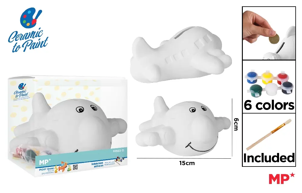 Ceramica - PUSCULITA CERAMICA IPB PENTRU PICTAT, 6 CULORI + PENSULA PP950-11