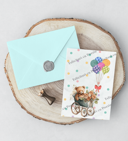 QUI FELICITARI CU POEZIE IN LIMBA ROMANA SI SIGILIU AUTOCOLANT  DIVERSE MODELE [50]