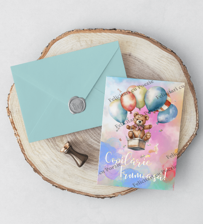 QUI FELICITARI CU POEZIE IN LIMBA ROMANA SI SIGILIU AUTOCOLANT  DIVERSE MODELE [47]