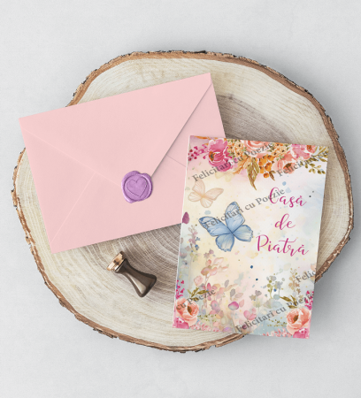 QUI FELICITARI CU POEZIE IN LIMBA ROMANA SI SIGILIU AUTOCOLANT  DIVERSE MODELE [60]