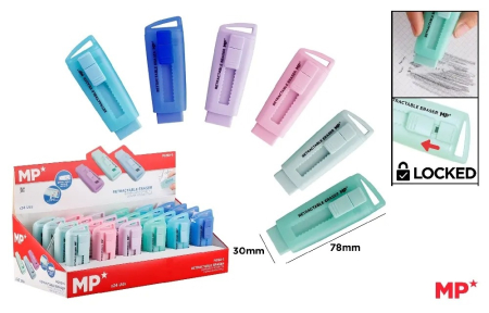 Radiere - RADIERA IPB RETRACTABILA CULORI PASTEL PG192-S