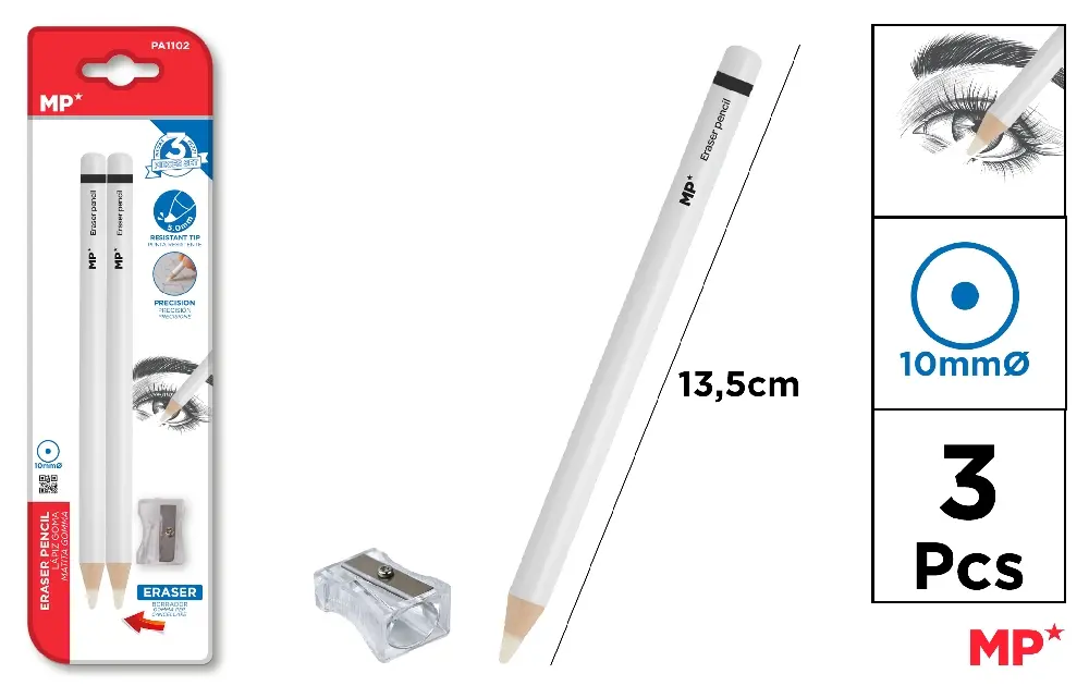 RECHIZITE SCOLARE - RADIERA TIP CREION IPB PENTRU SCHITE SI DESENE 2/SET + ASCUTITOARE PA1102