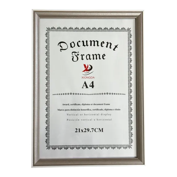 MIJLOACE DE PREZENTARE - RAMA FOTO A4 DIPLOMA ARGINTIU  21*29.7CM  913-3