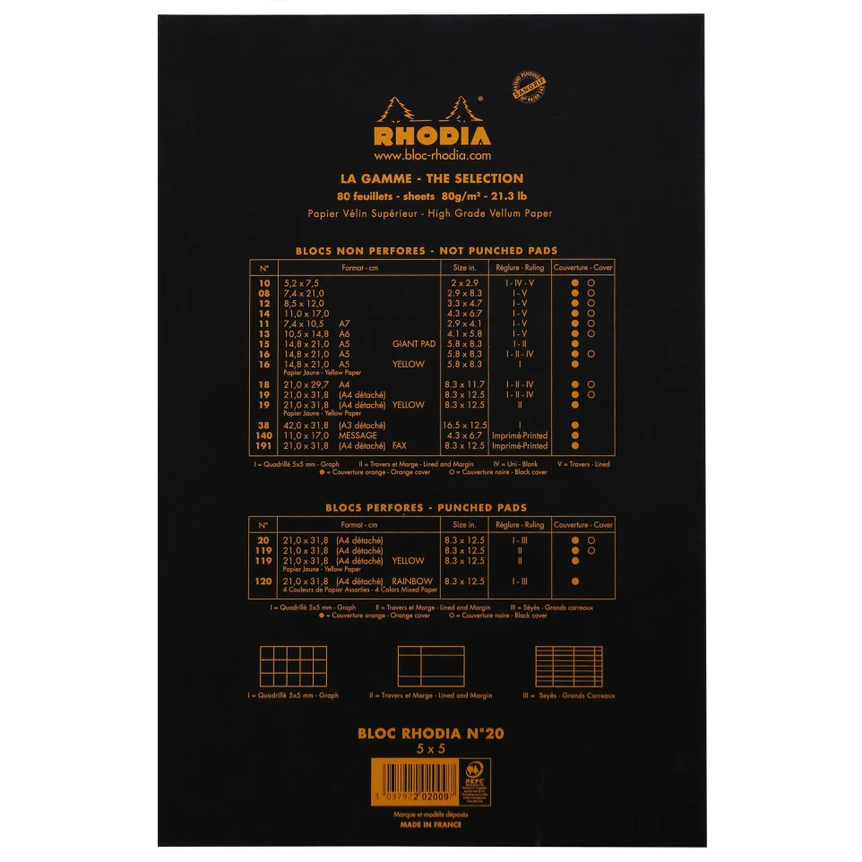 BLOC NOTES A4+ 80F N20 AR BLACK RHODIA 202009C [2]