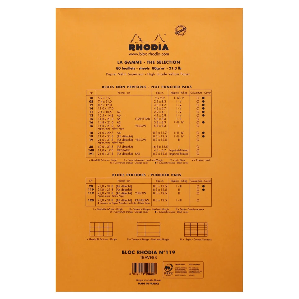 BLOC NOTES A4+ 80F N20 DR ORANGE RHODIA 119600C [2]