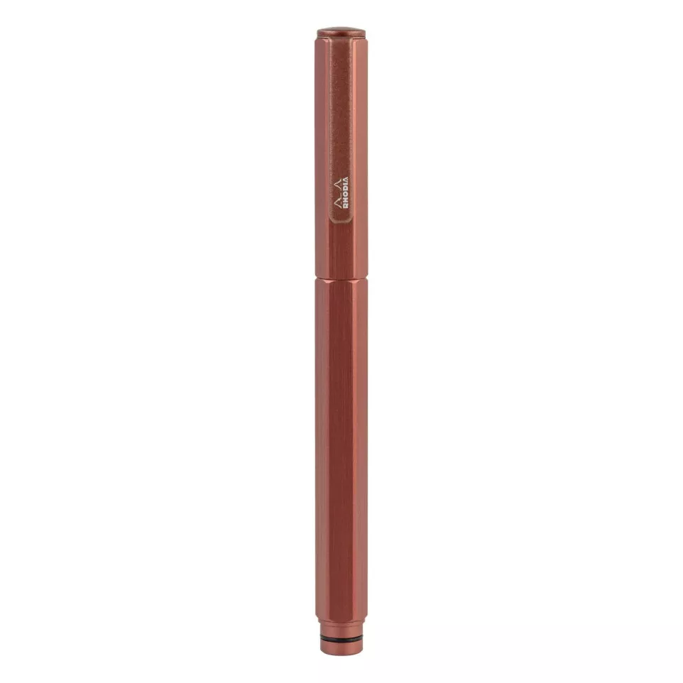 STILOU RHODIA SCRIPT METALIC MARO PENITA F + TRAGATOR CERNEALA 9363C [4]