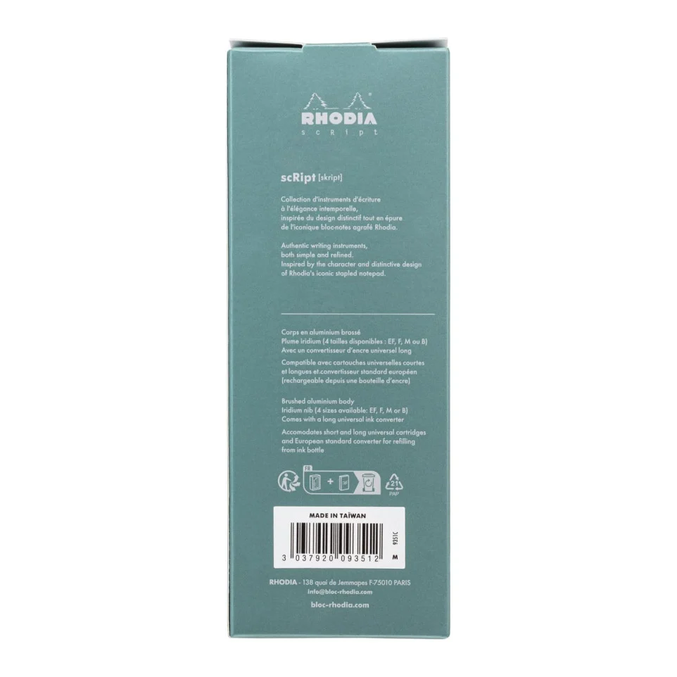 STILOU RHODIA SCRIPT METALIC VERDE SALVIE PENITA M + TRAGATOR CERNEALA 9351C [6]