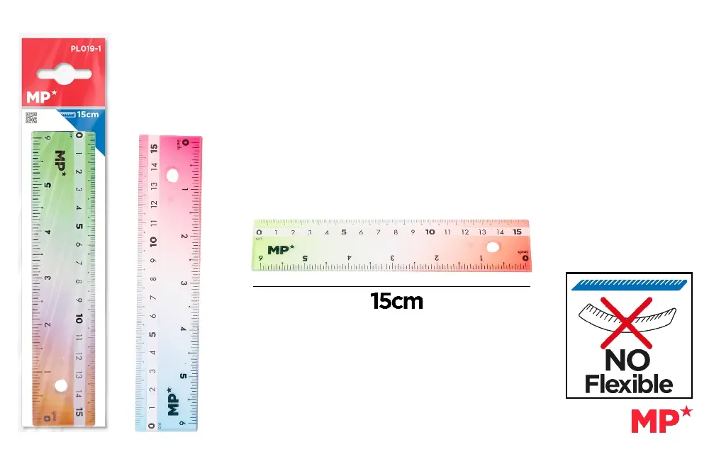 RECHIZITE SCOLARE - RIGLA IPB 15CM PLASTIC COLOR PL019-1