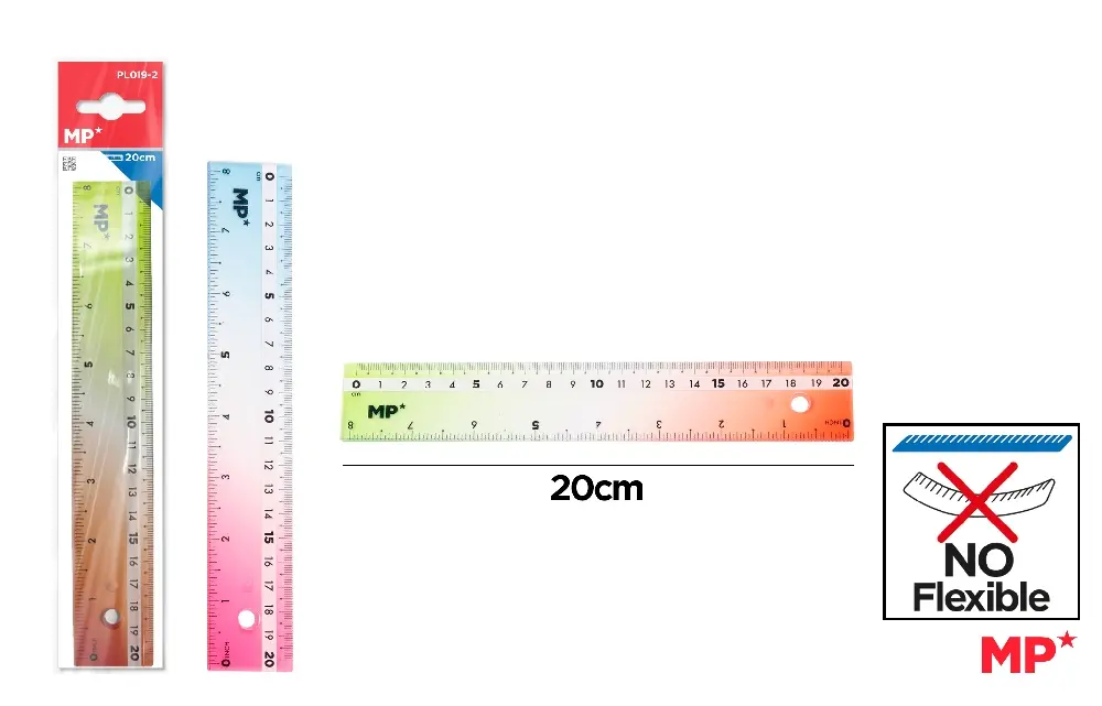 RECHIZITE SCOLARE - RIGLA IPB 20CM PLASTIC COLOR PL019-2